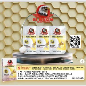 US Maxim 4 Step Pedicure Case-Honey Milk Tea (50PCS/ 1 CASE)